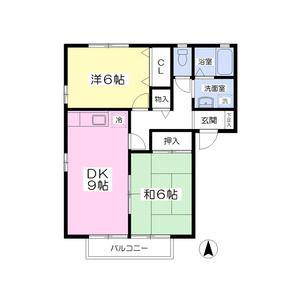 ショーリン五番館(2DK/1階)の間取り写真