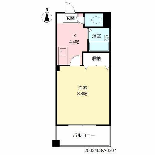マダレンホール(1K/3階)の間取り写真