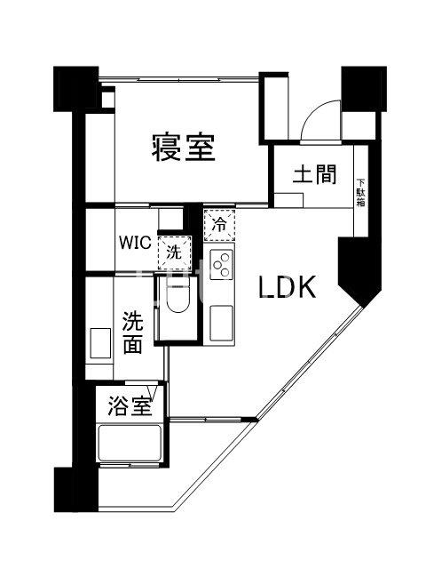 シャリマー西大路(1LDK/8階)の間取り写真