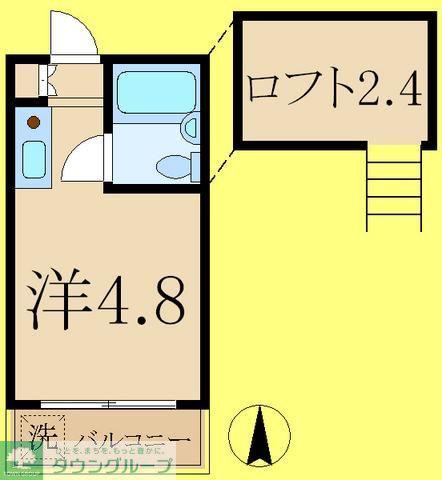りんどうハイツ(ワンルーム/2階)の間取り写真
