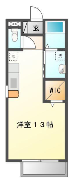 サンシャインヒルズミヨシC(ワンルーム/2階)の間取り写真