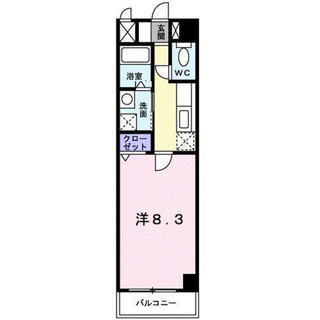 カーサV(1K/1階)の間取り写真