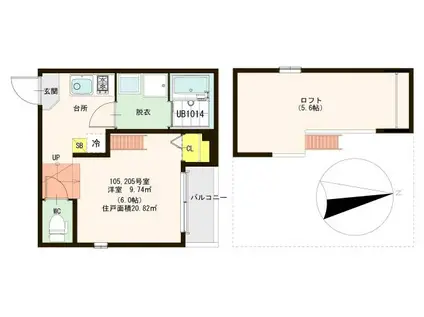 クレセントハイツ(1K/1階)の間取り写真