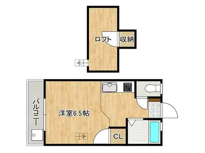 エトワールII (ワンルーム/2階)の間取り写真