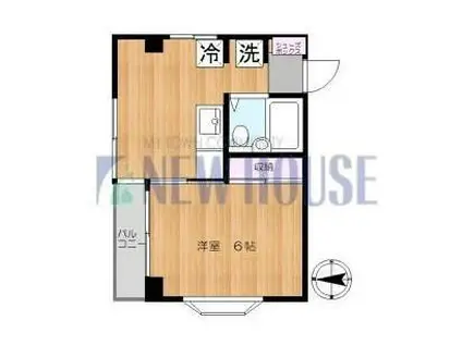 ヒルトップ小日向(1K/2階)の間取り写真