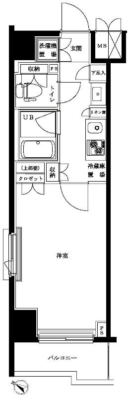 ルーブル多摩川南六郷(1K/5階)の間取り写真