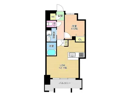 アースコートYSシティ室町(1LDK/10階)の間取り写真