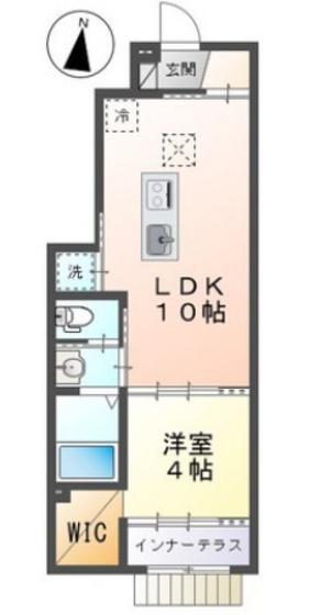 フィオーレ(1LDK/1階)の間取り写真