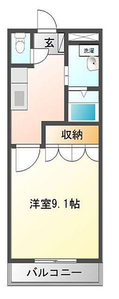 パラシオン平塚(1K/1階)の間取り写真