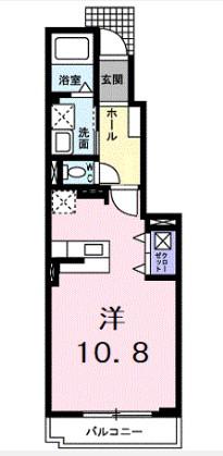 アニメート東所沢(ワンルーム/1階)の間取り写真