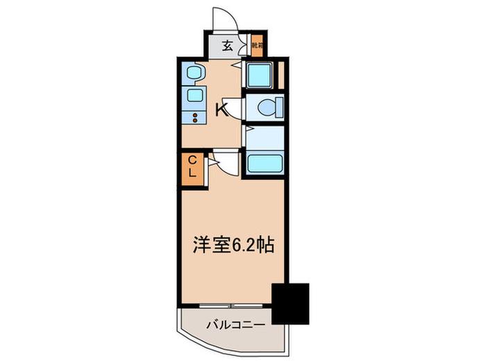 プレサンス金山グリーンパークス(1K/9階)の間取り写真