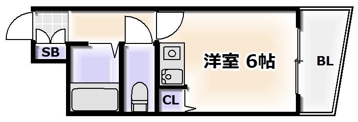大国町青山ビル(ワンルーム/7階)の間取り写真
