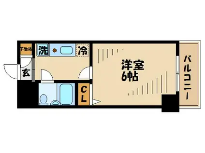 ピアクレスト千歳烏山(1K/2階)の間取り写真