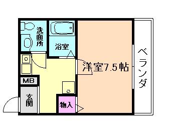 パイン箕面(1K/3階)の間取り写真