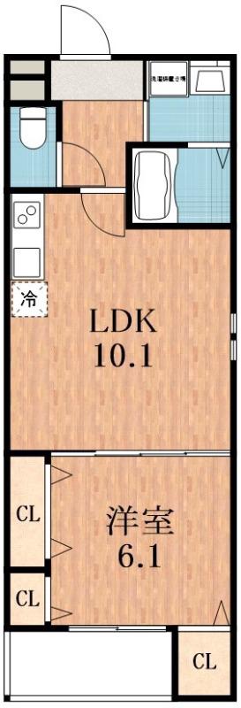 フジパレス エン III号館(1LDK/1階)の間取り写真