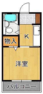 レジデンス馬借(1K/3階)の間取り写真