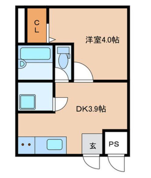 京町プレイスレジデンスI(1DK/3階)の間取り写真