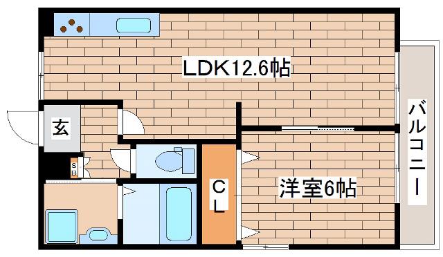 セジュール中田I(1LDK/1階)の間取り写真