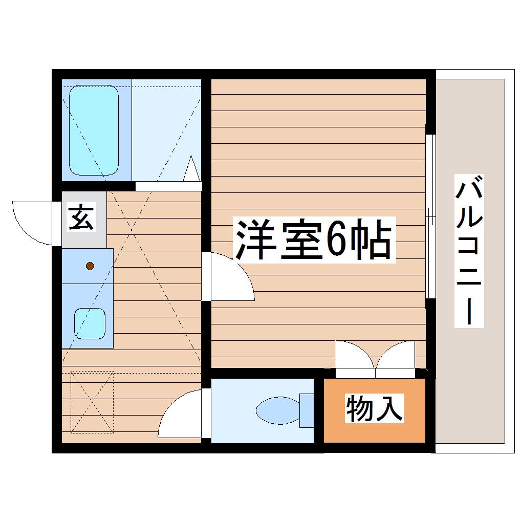 サニーヒル桜ヶ丘(1K/1階)の間取り写真