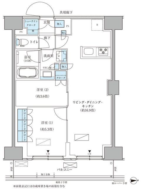 パークアクシス品川天王洲アイル(2LDK/8階)の間取り写真