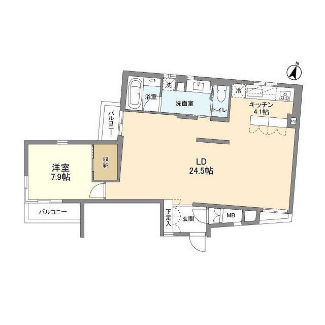 PATH牛込神楽坂(1LDK/4階)の間取り写真