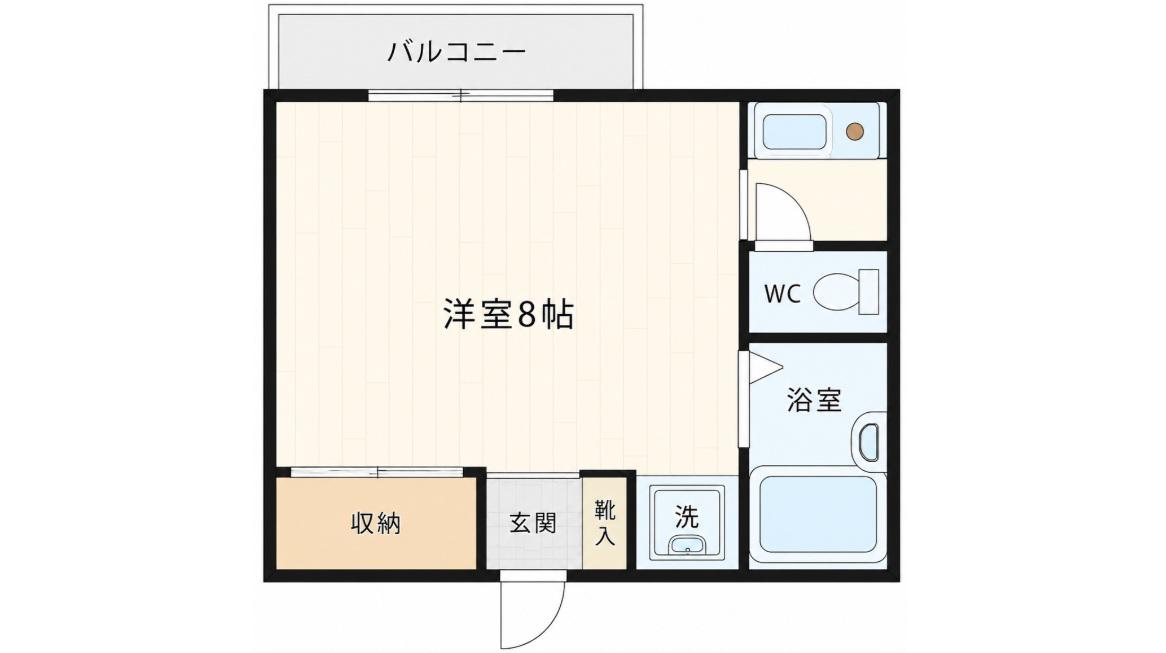 R・マンション(1K/4階)の間取り写真