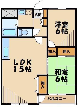 笹井レジデンス(2LDK/1階)の間取り写真