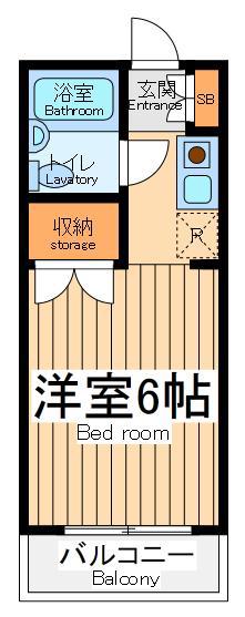 サンライズベル(1K/2階)の間取り写真