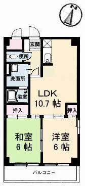 ピースマンションMI(2LDK/2階)の間取り写真
