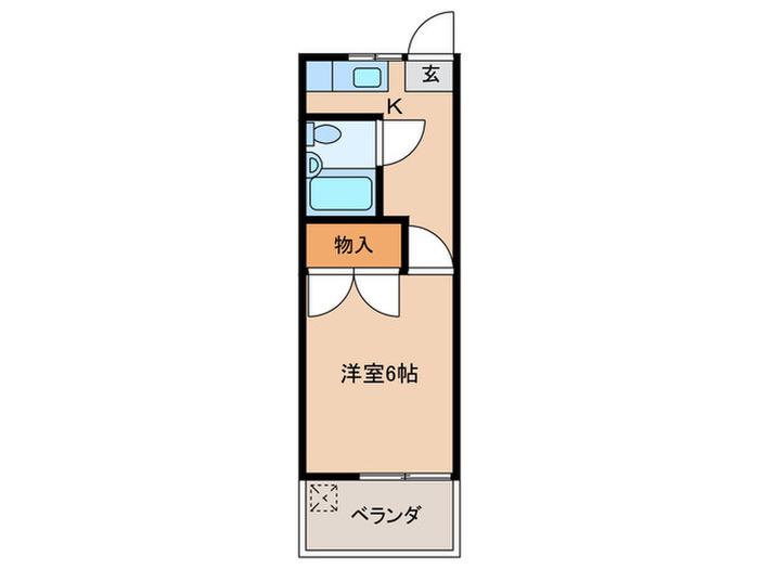 青山荘(1K/2階)の間取り写真
