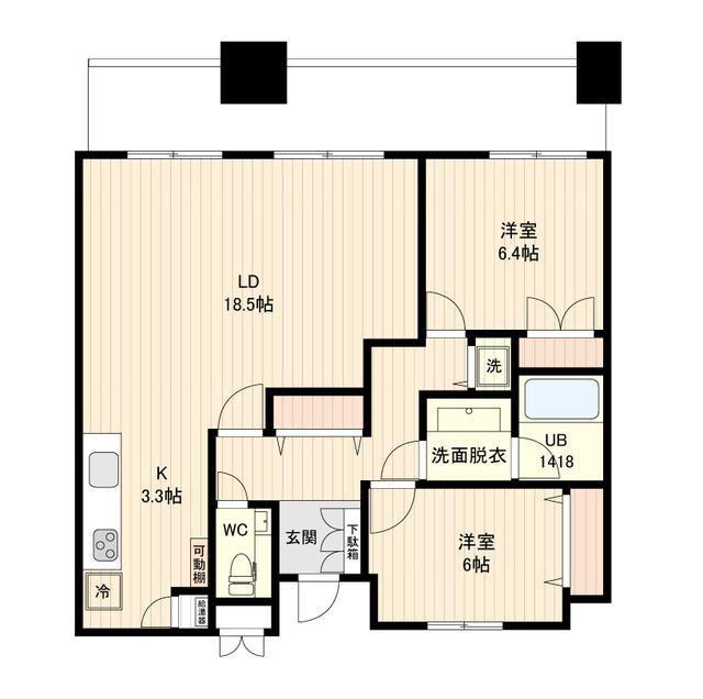 リバーサイド隅田セントラルタワーパレス(2LDK/28階)の間取り写真