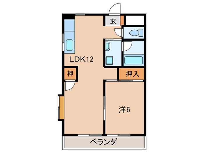 サウスヒルイケダ(1LDK/1階)の間取り写真