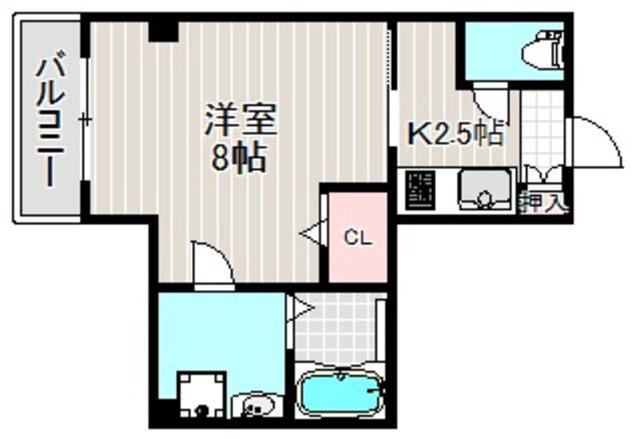 RIHITO堺(1K/3階)の間取り写真