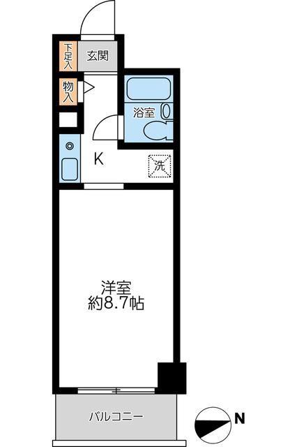 CASSIA南浦和(ワンルーム/8階)の間取り写真