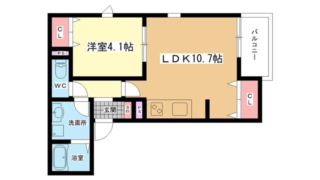 GRAN TOYONAKA(1LDK/2階)の間取り写真