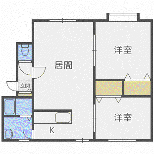 レスポアール(2LDK/1階)の間取り写真