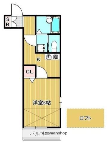 アネシス戸塚(1K/2階)の間取り写真