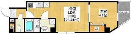 トスティナ新宿(1LDK/8階)の間取り写真