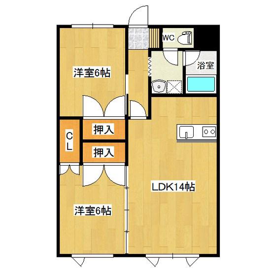 ナカシン中央ビル(2LDK/3階)の間取り写真
