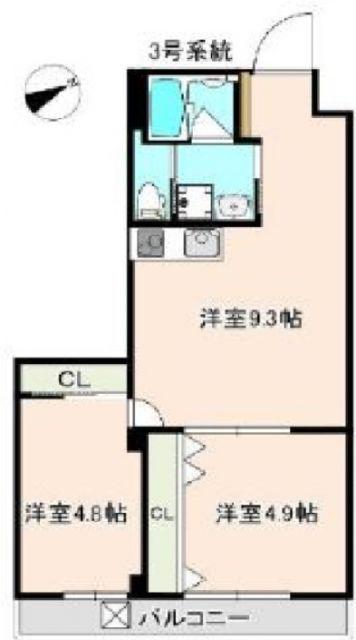 ソフィア墨染駅前(2DK/4階)の間取り写真
