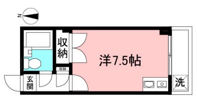 ラックハイツ(ワンルーム/4階)の間取り写真