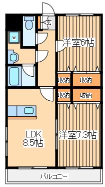 ギャザーコートファースト(2LDK/2階)の間取り写真
