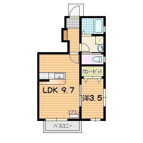 FOREST A(1LDK/1階)の間取り写真