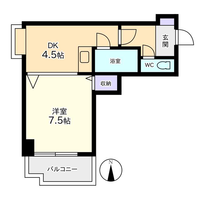 信開トピア学園(1DK/2階)の間取り写真