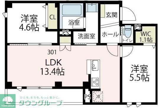 アバンティ カワサキ(2LDK/3階)の間取り写真
