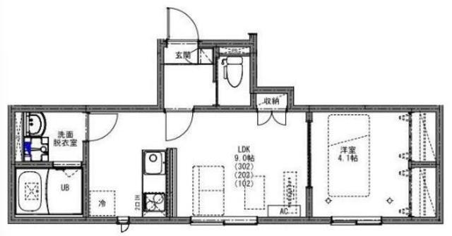 KEIAI RESIDENCE 淵野辺III(1LDK/1階)の間取り写真