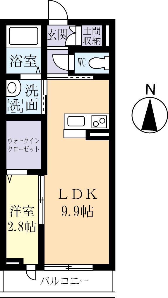 メゾンブランシ(1LDK/1階)の間取り写真