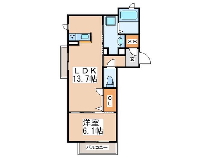 マノワール京橋(1LDK/2階)の間取り写真