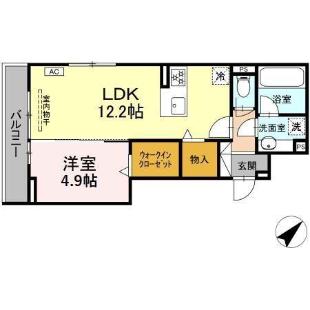 D-AVANCE 柱六番町III(1LDK/3階)の間取り写真