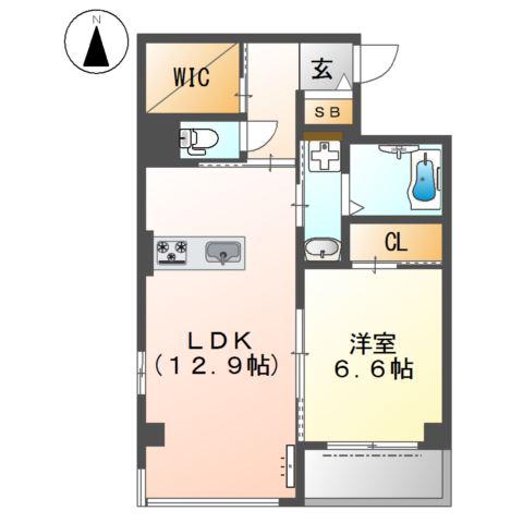 グランディール(1LDK/3階)の間取り写真